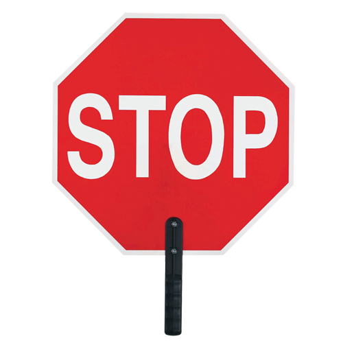 Panneau de signalisation  Stop , 18" x 18", Plastique, Anglais avec pictogramme EastCoast Offshore Supplies