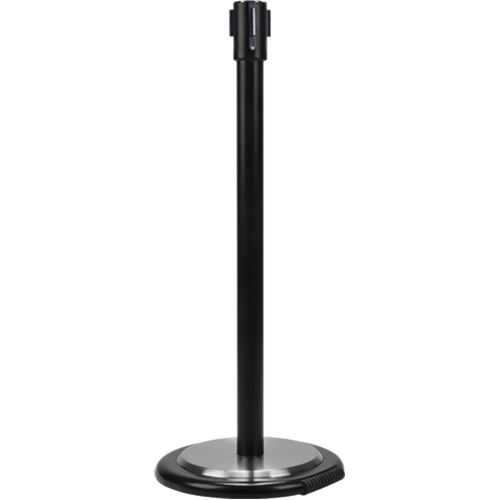 Poteau r&eacute;cepteur pour barri&egrave;res sur pieds pour le contr&ocirc;le des foules avec roues, Hauteur de 35", Noir EastCoast Offshore Supplies