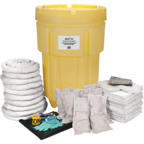 Trousse de lutte contre les d&eacute;versements pour &eacute;tabli, Huile seulement, Baril, Absorbance de 95 gal. US EastCoast Offshore Supplies