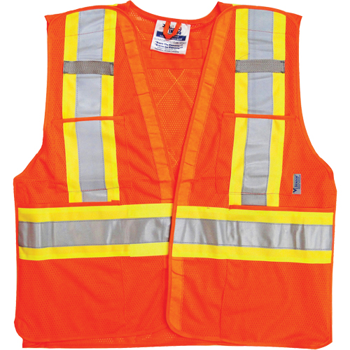 Vestes de s&eacute;curit&eacute; pour la circulation, Orange haute visibilit&eacute;, Grand/T-Grand, Polyester EastCoast Offshore Supplies