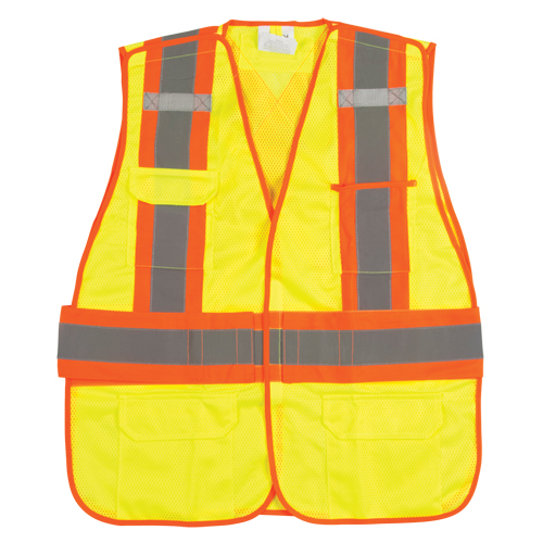 Flame-Resistant Surveyor Vest, High Visibility Lime-Yellow, Medium, Polyester EastCoast Offshore Supplies