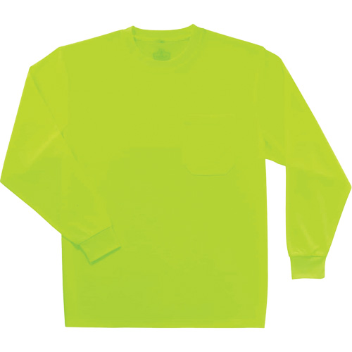 GloWear 8091 Non-Certified Long Sleeve T-Shirt, Polyester, Small, High Visibility Lime-Yellow EastCoast Offshore Supplies
