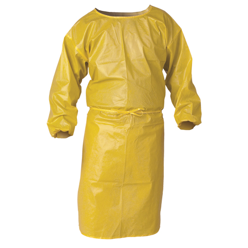 Blouse de protection contre la vaporisation de produits chimiques A70 KLEENGUARD, Polypropyl&egrave;ne, Jaune, 34" la x 44" lo EastCoast Offshore Supplies