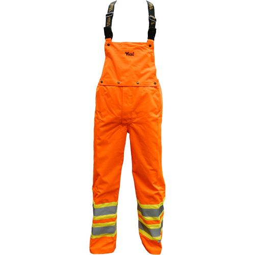 Pantalon de s&eacute;curit&eacute; Journeyman d&eacute;tachable &agrave; bavette, Polyester, Petit, Orange haute visibilit&eacute; EastCoast Offshore Supplies