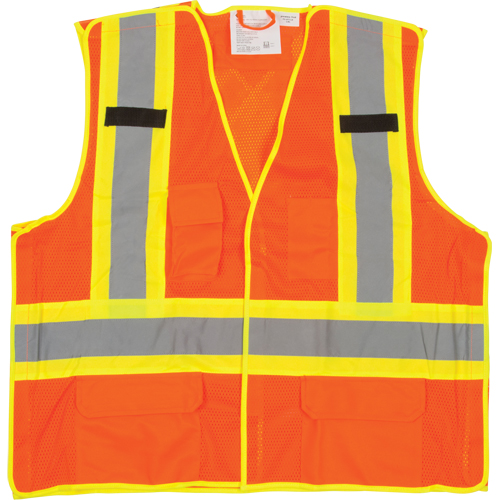 5-Point Tear-Away Premium Safety Vest , High Visibility Orange, Large/X-Large, Polyester EastCoast Offshore Supplies