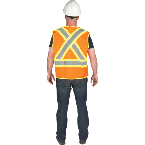 5-Point Tear-Away Premium Safety Vest , High Visibility Orange, Large/X-Large, Polyester EastCoast Offshore Supplies