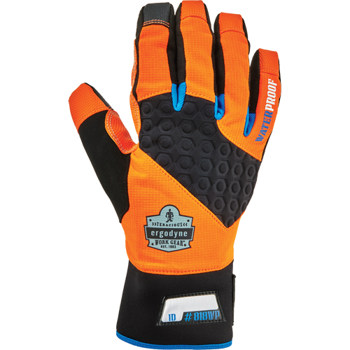 ProFlex&reg; 818WP Performance High-Visibility Thermal Waterproof Utility Gloves, Polyurethane Palm, Size Small EastCoast Offshore Supplies
