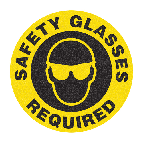 "Safety Glasses" Floor Sign, Adhesive, English with Pictogram EastCoast Offshore Supplies