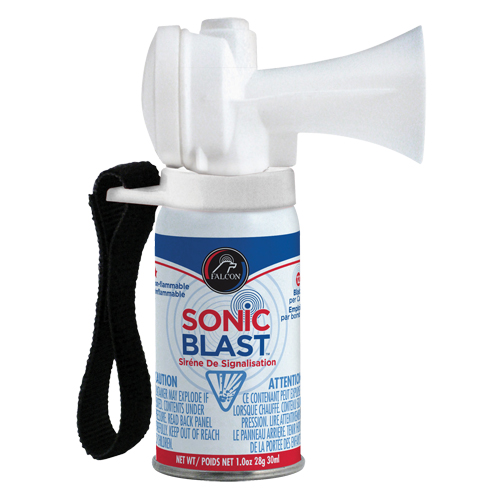 Mini avertisseur sonore Sonic Blast avec sangle &agrave; boucles et crochets EastCoast Offshore Supplies