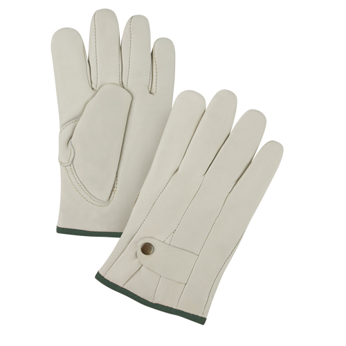 Premiun Winter-Lined Ropers Gloves, Medium, Grain Cowhide Palm, Fleece Inner Lining EastCoast Offshore Supplies