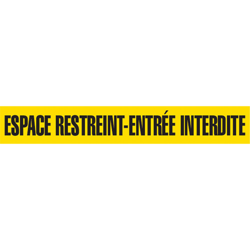Rubans pour barricades, Français, 3" la x 1000' lo, 3 mils, Noir sur jaune EastCoast Offshore Supplies