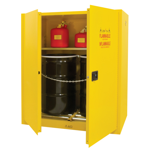 Armoire pour entreposage de barils &agrave; la verticale, Capacit&eacute; de 110 gal. US, 2 barils, Jaune EastCoast Offshore Supplies