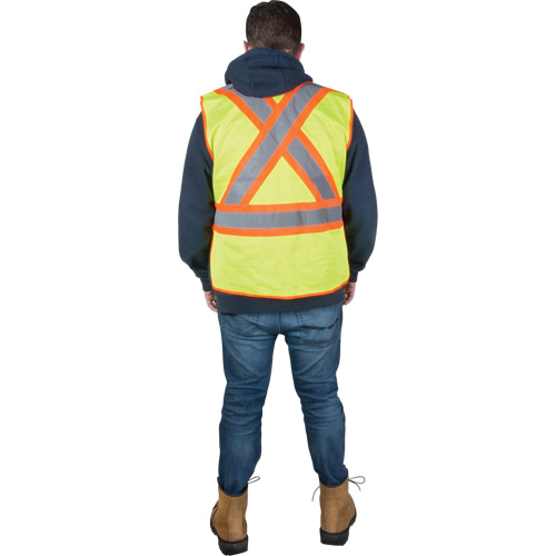 Flame-Resistant Surveyor Vest, High Visibility Lime-Yellow, Medium, Polyester EastCoast Offshore Supplies
