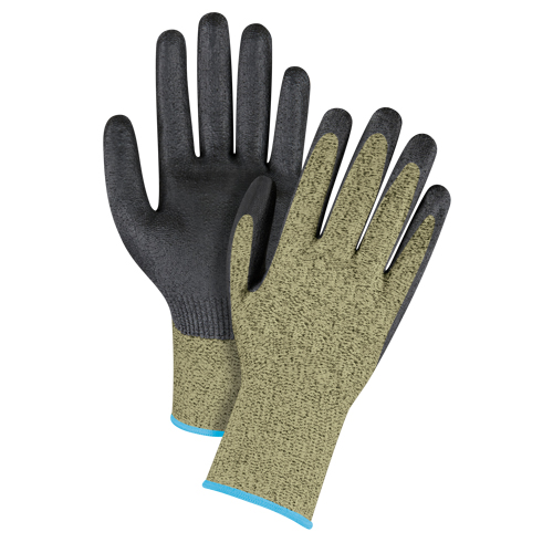 Black & Yellow Seamless Stretch Cut-Resistant Gloves, Size X-Large/10, 13 Gauge, Foam Nitrile Coated, Aramid Shell, ASTM ANSI Level A6 EastCoast Offshore Supplies