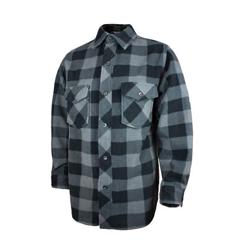 Chemise &agrave; carreaux en molleton solaire, Hommes, Grand, Gris EastCoast Offshore Supplies