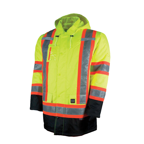 Parka de s&eacute;curit&eacute; doubl&eacute;, Jaune lime haute visibilit&eacute;, Grand EastCoast Offshore Supplies