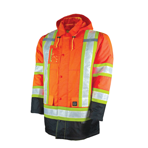 Lined Safety Parka, High Visibility Orange, Large EastCoast Offshore Supplies