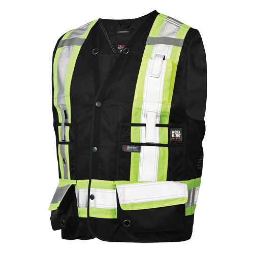 Veste de s&eacute;curit&eacute; pour arpenteur, Noir, Grand, Polyester EastCoast Offshore Supplies