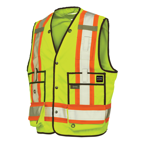 Veste de s&eacute;curit&eacute; pour arpenteur, Jaune lime haute visibilit&eacute;, T-Grand, Polyester EastCoast Offshore Supplies