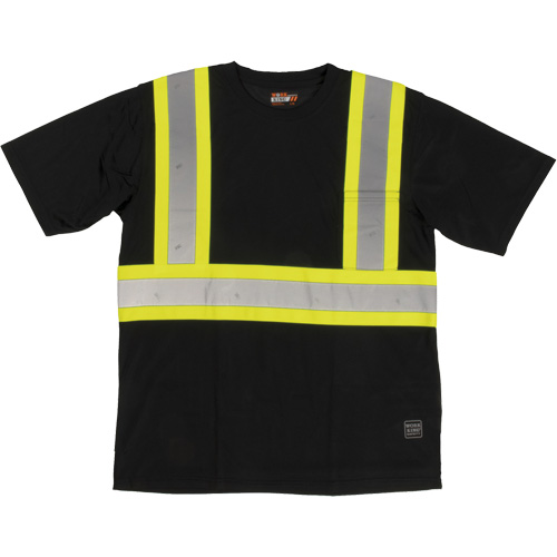 Short-Sleeved Safety T-Shirt with Pocket, Polyester, Large, Black EastCoast Offshore Supplies