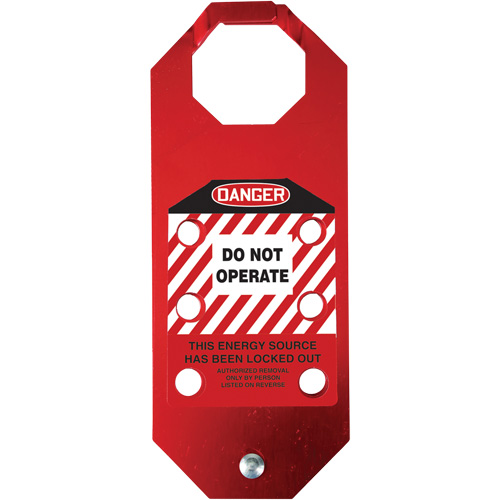 Stopout&reg; OSHA Danger Aluma-Tag Do Not Operate Hasp, Red EastCoast Offshore Supplies