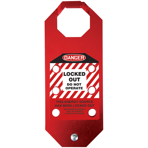 Stopout&reg; OSHA Danger Aluma-Tag Locked Out Do Not Operate Hasp, Red EastCoast Offshore Supplies