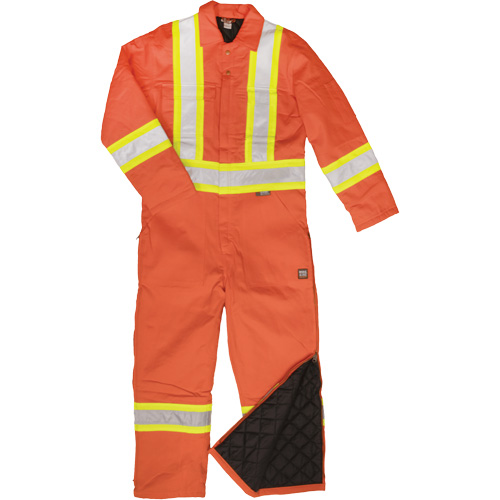 Combinaison en toile avec bandes r&eacute;fl&eacute;chissantes, Petit, Orange EastCoast Offshore Supplies