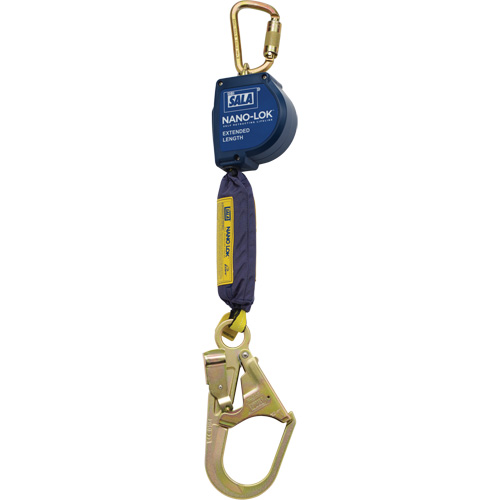 Cordage de s&eacute;curit&eacute; autor&eacute;tractable allong&eacute; Nano-Lok, 9', Polyester/Sangles, Pivotant EastCoast Offshore Supplies