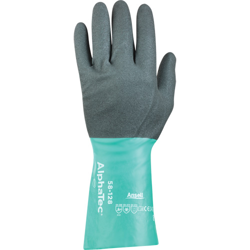 AlphaTec&reg; 58-128 Chemical-Resistant Gloves, Size 7, 13" L, Nitrile, Nylon Inner Lining, 7-mil EastCoast Offshore Supplies