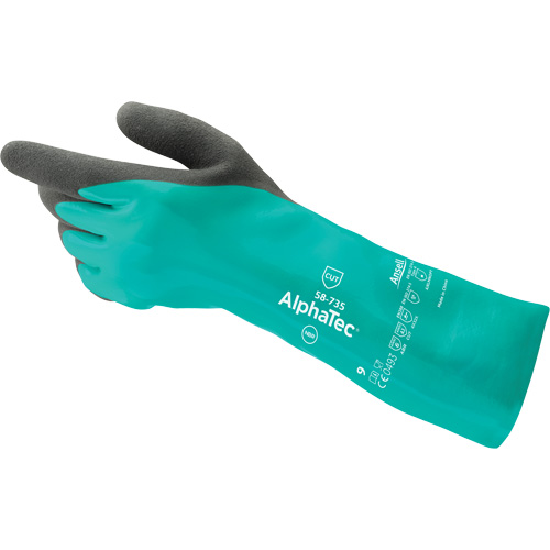 AlphaTec&reg; 58-735 Chemical & Cut-Resistant Gloves, Size 6, 13" L, Nitrile, Nylon Inner Lining, 39-mil EastCoast Offshore Supplies