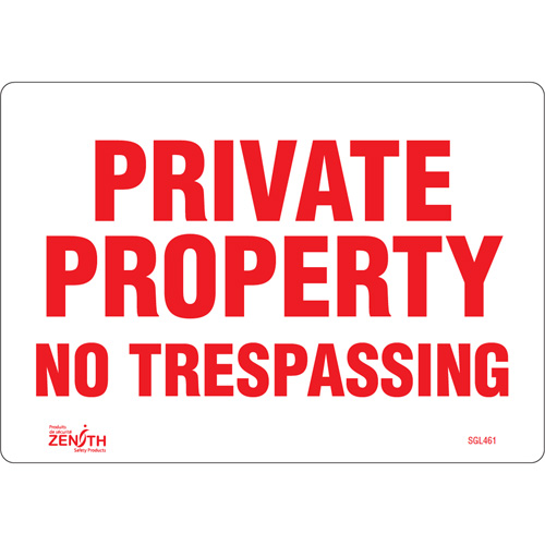 "Private Property" Sign, 7" x 10", Vinyl, English EastCoast Offshore Supplies