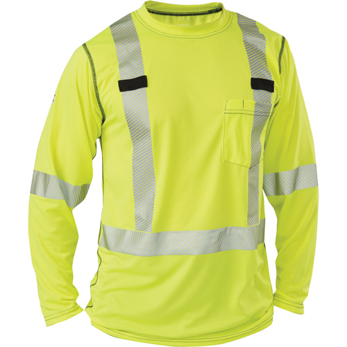 Polartec&reg; Power Grid&reg; High-Visibility Long Sleeve T-Shirt, Polyester, 2X-Large, High Visibility Lime-Yellow EastCoast Offshore Supplies