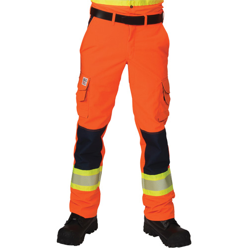 Pantalons cargo haute visibilit&eacute; antid&eacute;chirure, Polyester, 28, Orange haute visibilit&eacute; EastCoast Offshore Supplies