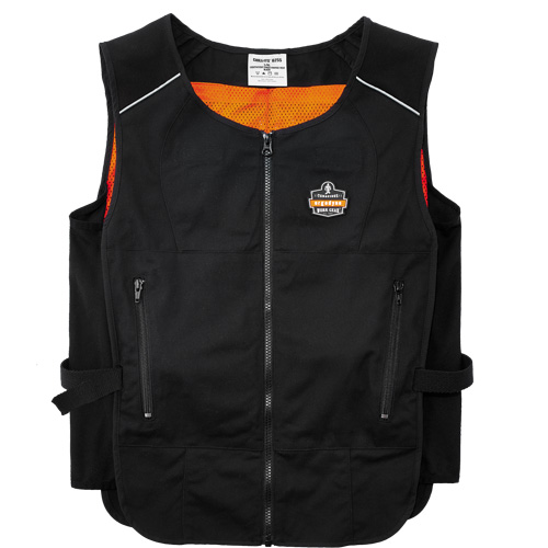 Chill-Its&reg; 6260 Lightweight Phase Change Cooling Vest with Packs, Small/Medium, Black EastCoast Offshore Supplies