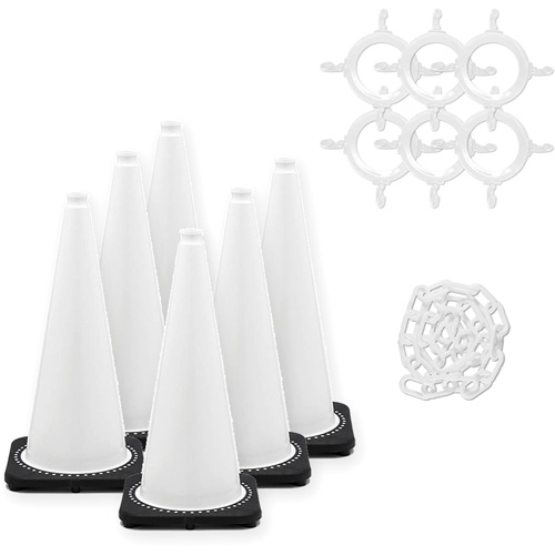 Traffic Cone & Chain Kit, 28", White EastCoast Offshore Supplies