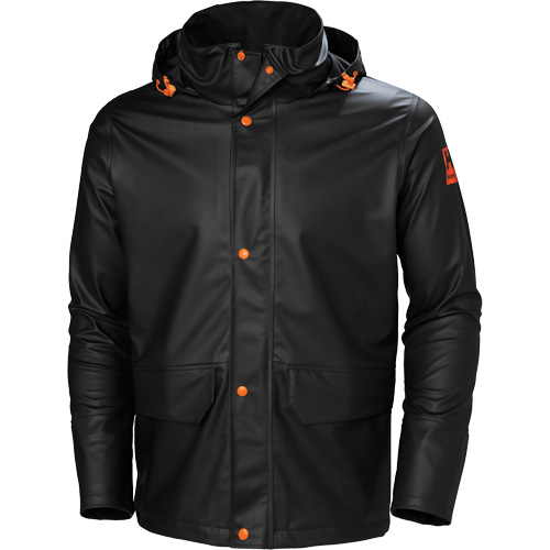 Gale Rain Jacket, Polyester/Polyurethane, X-Large, Black EastCoast Offshore Supplies