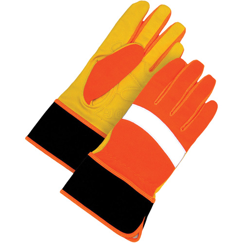 High Visibility Gloves, Size Large, Grain Leather Palm EastCoast Offshore Supplies