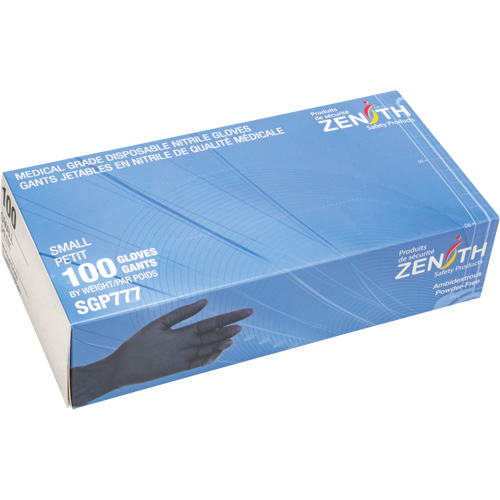 Puncture-Resistant Medical-Grade Disposable Gloves, Small, Nitrile, 5-mil, Powder-Free, Black, Class 2 EastCoast Offshore Supplies