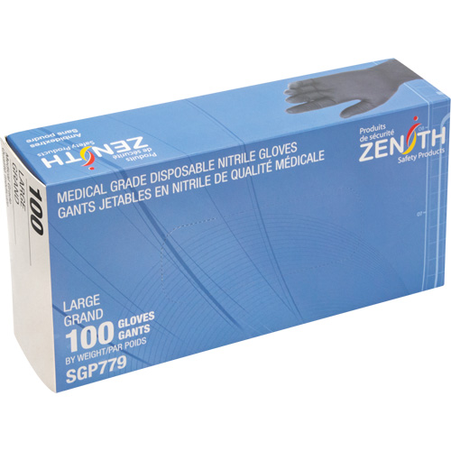 Puncture-Resistant Medical-Grade Disposable Gloves, Large, Nitrile, 5-mil, Powder-Free, Black, Class 2 EastCoast Offshore Supplies