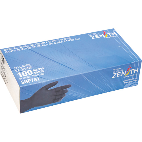 Puncture-Resistant Medical-Grade Disposable Gloves, 2X-Large, Nitrile, 5-mil, Powder-Free, Black, Class 2 EastCoast Offshore Supplies