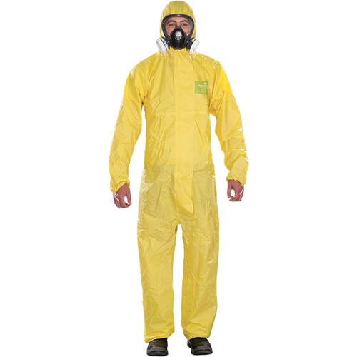 Microchem&reg; Medium-Duty Disposable Coveralls, Small, Yellow, Polypropylene EastCoast Offshore Supplies