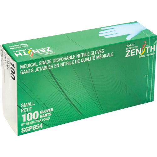 Gants jetables de calibre m&eacute;dical r&eacute;sistants &agrave; la perforation, Petit, Nitrile, 3,5 mils, Sans poudre, Bleu, Classe 2 EastCoast Offshore Supplies
