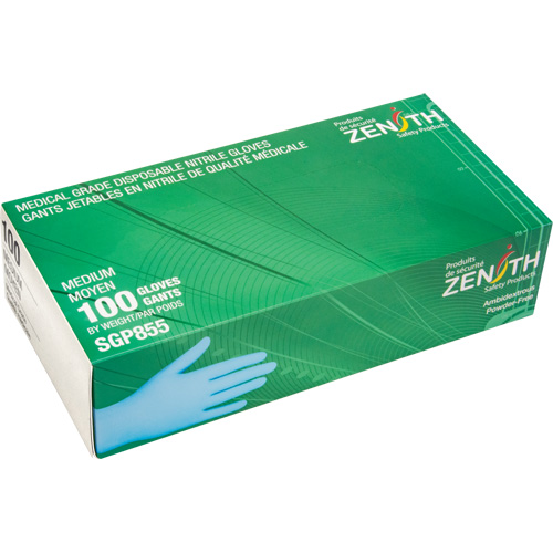 Puncture-Resistant Medical-Grade Disposable Gloves, Medium, Nitrile, 3.5-mil, Powder-Free, Blue, Class 2 EastCoast Offshore Supplies