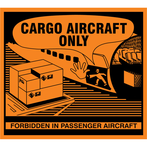"Cargo Aircraft Only" Handling Labels, 4-3/4" L x 4-1/4" W, Orange EastCoast Offshore Supplies