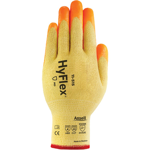 Gants haute visibilit&eacute; r&eacute;sistants aux coupures HyFlex, Taille 6, Calibre 13, Rev&ecirc;tement Mousse de nitrile, Enveloppe en Acier inoxydable/Kevlar/Spandex, ASTM ANSI niveau A5/EN 388 niveau E EastCoast Offshore Supplies
