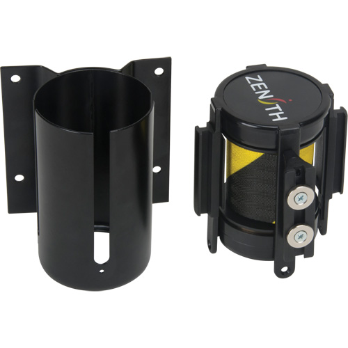 Wall Mount Barrier with Magnetic Tape, Steel, Screw Mount, 7', Black and Yellow Tape EastCoast Offshore Supplies