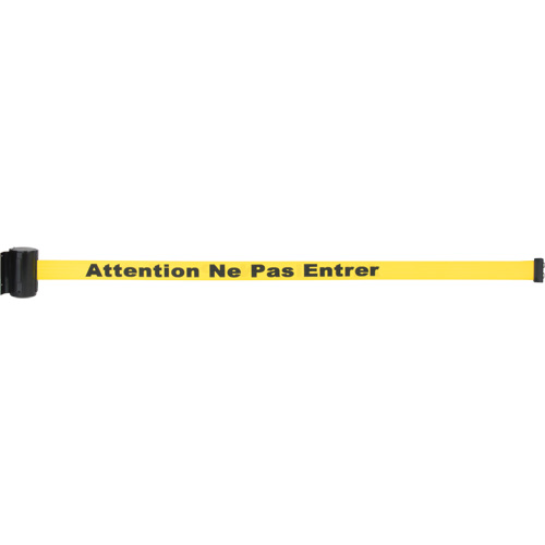 Cassette de ruban magn&eacute;tique pour barri&egrave;re de contr&ocirc;le des foules personnalis&eacute;e, Attention ne pas entrer, 7', Ruban Jaune EastCoast Offshore Supplies