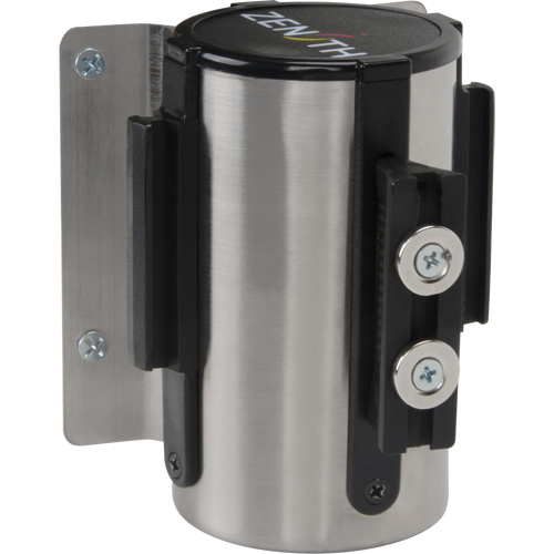 Barri&egrave;re &agrave; fixation murale avec ruban magn&eacute;tique, Acier, Fixation par vis, 7', Ruban Jaune EastCoast Offshore Supplies