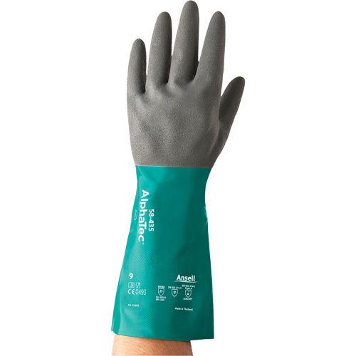 AlphaTec&reg; 58-435 Series Chemical Resistant Gloves, Size 7, 15" L, Nitrile, Cotton/Flock-Lined Inner Lining, 10-mil EastCoast Offshore Supplies