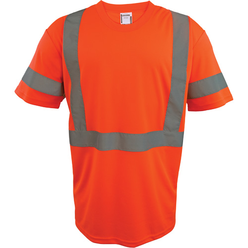 Short Sleeve Safety T-Shirt, Polyester, 2X-Large, High Visibility Orange EastCoast Offshore Supplies